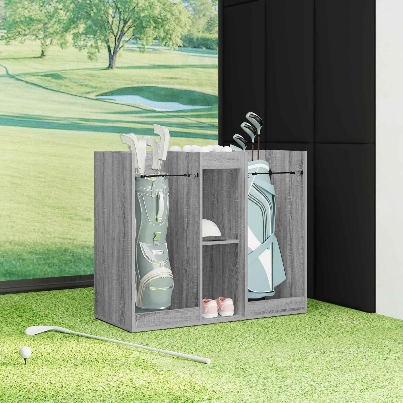 Golf Schrank Mit Rad Uni Weiß 65 x 45 x 98 cm