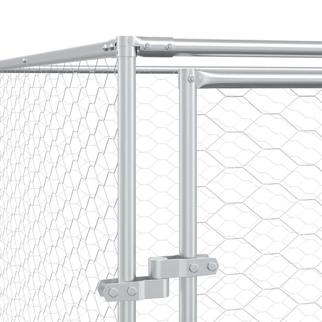Outdoor-Hundezwinger Silbern 2x2x2 m Verzinkter Stahl