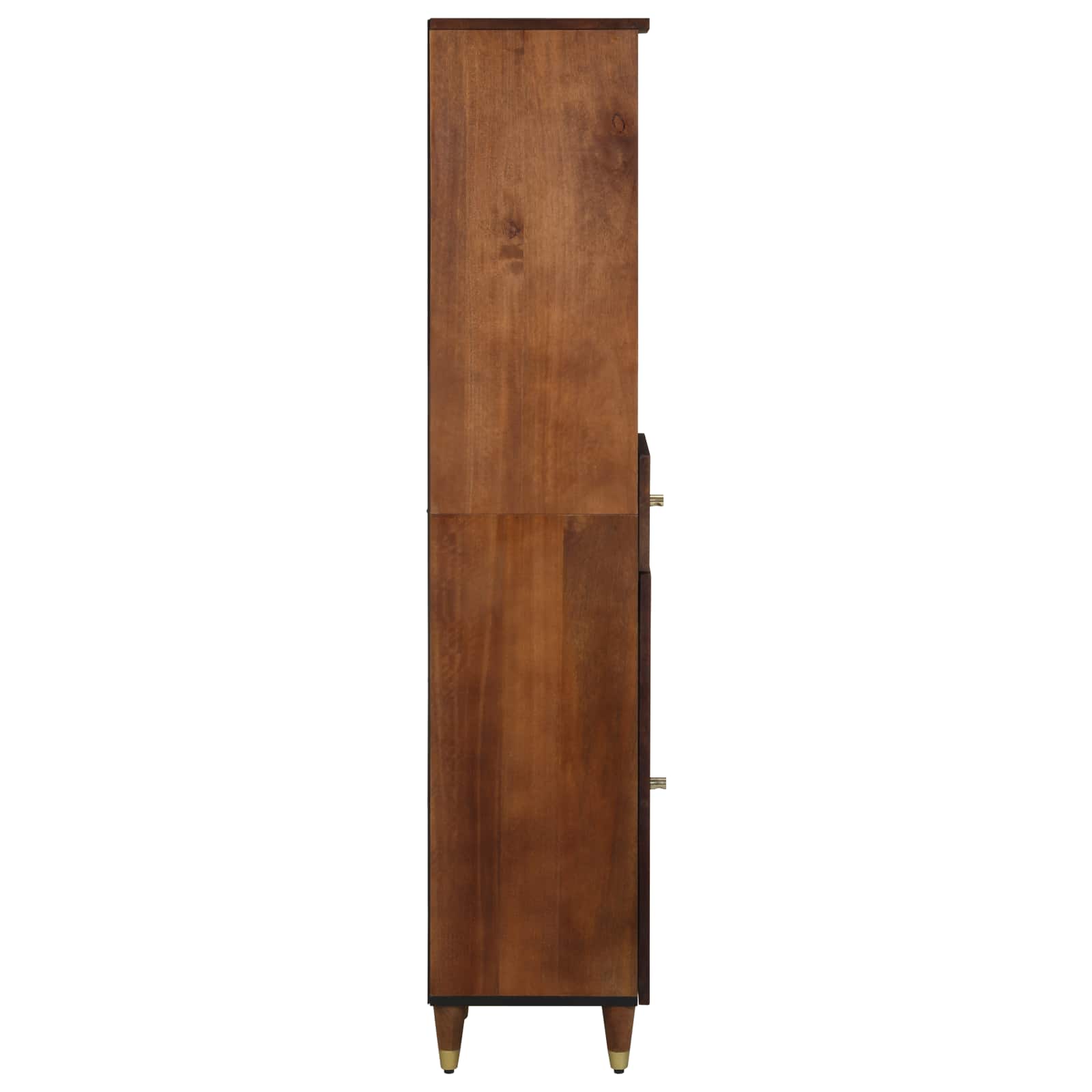 Badezimmerschrank Grau 38 x 33 x 160 cm Massivholz Mango