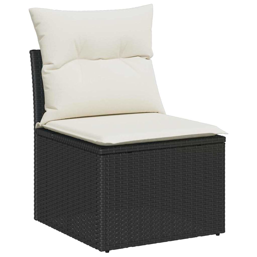 Garten Essgruppe mit Kissen 7 pcs Schwarz und Creme
