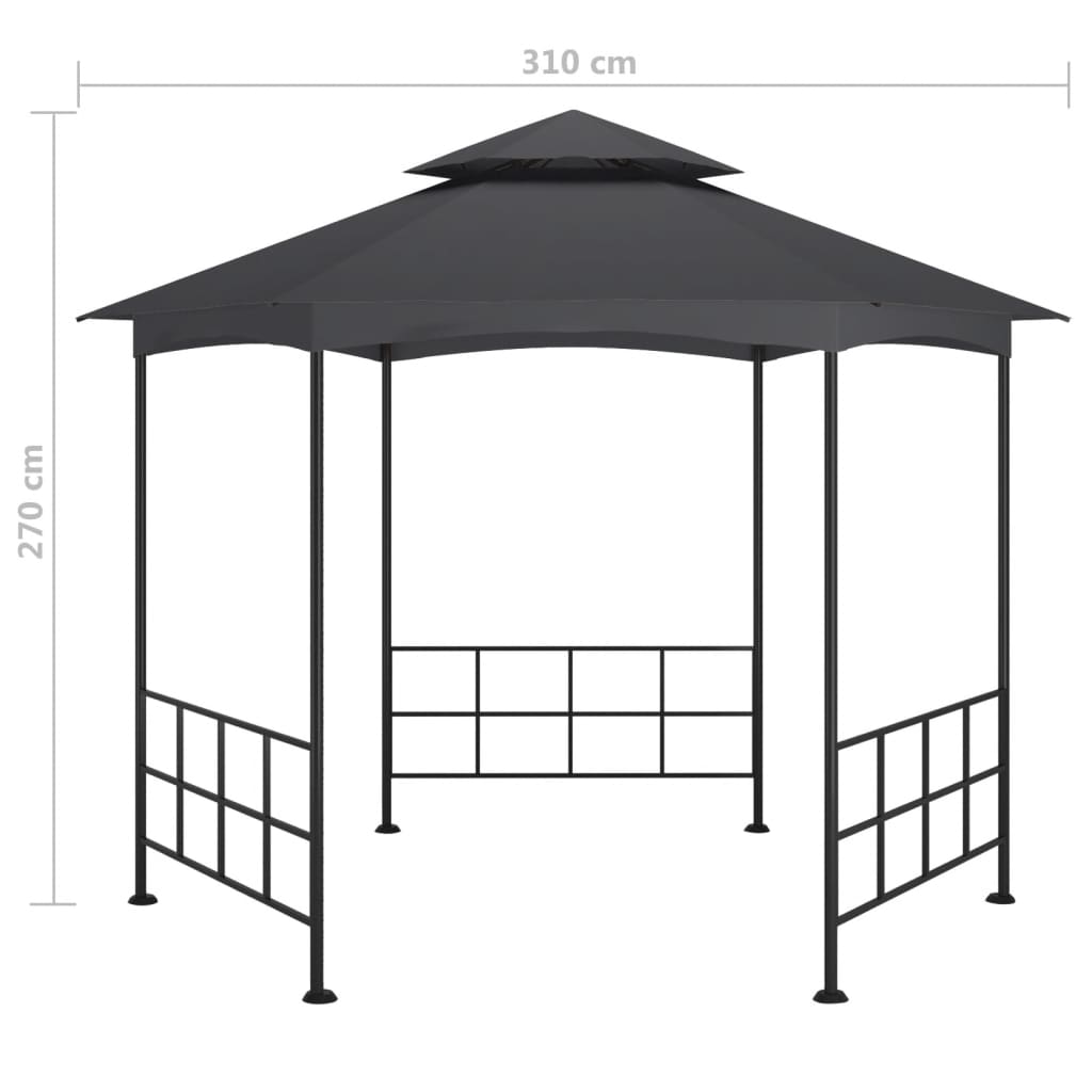 Pavillon mit Seitenwänden 3,1x2,7 m Creme