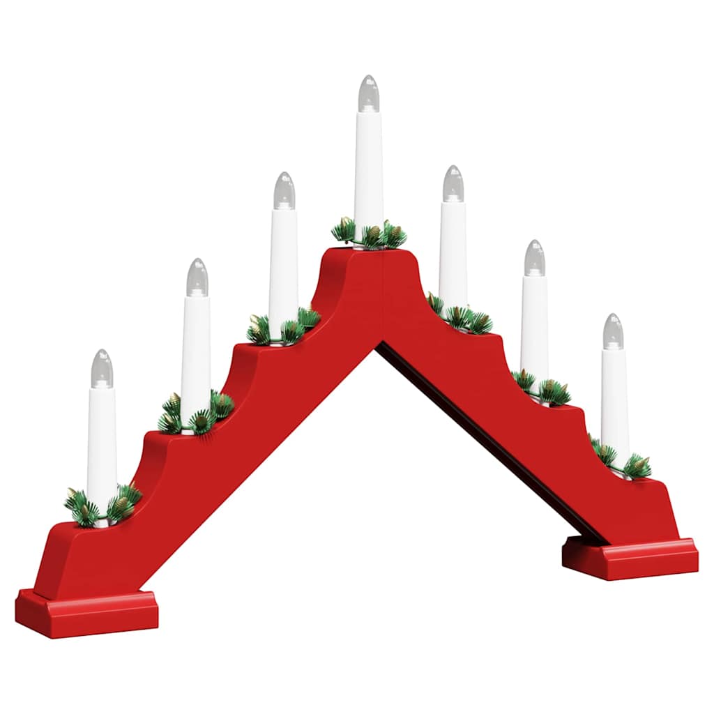 Weihnachtskerzenbrücke mit 7 LEDs Braun 39,5 x 5 x 29 cm