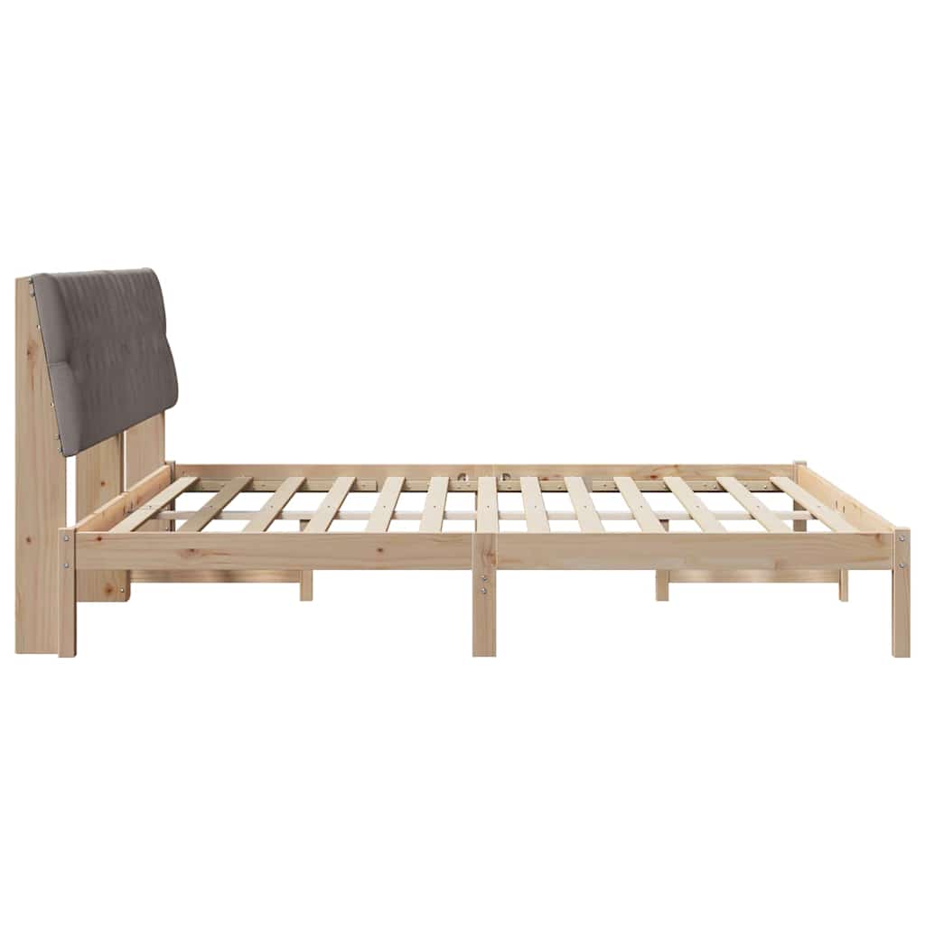 Bettgestell mit gepolstertem Kopfteil Braun 200 x 200 cm