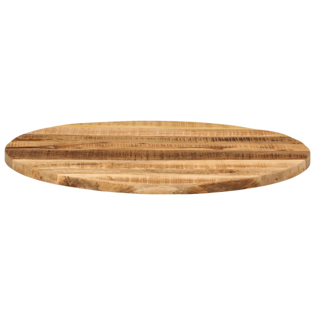 Tischplatte Ø 40x2,5 cm Rund Raues Massives Mangoholz