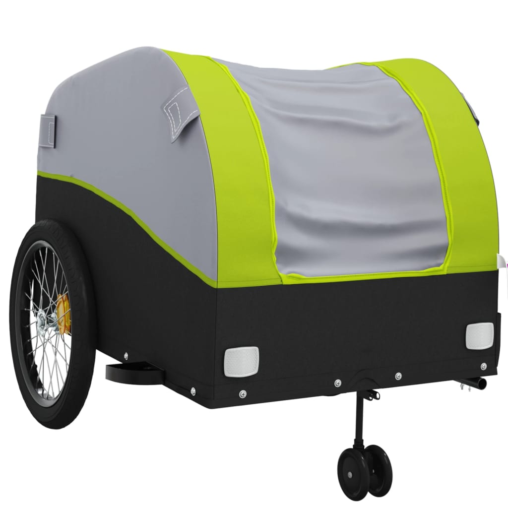 Fahrradanhänger Schwarz und Orange 30 kg Eisen