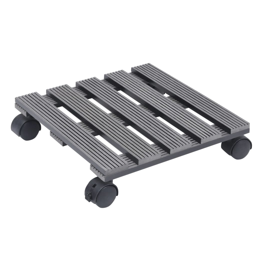 Pflanzenroller 2 Stk. Grau Ø30x7,5 cm WPC