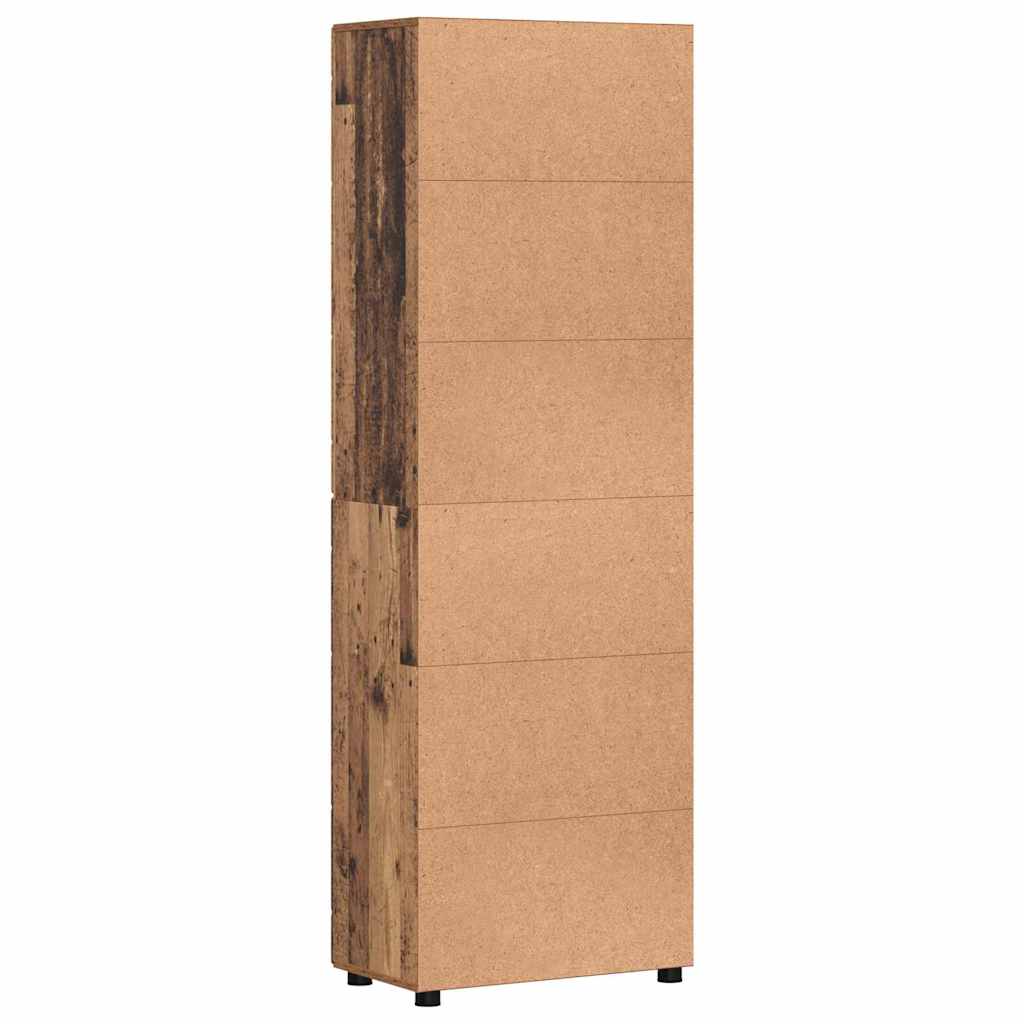Highboard mit Regal FLORIN Weiß 60 x 35 x 182 cm Holzwerkstoff