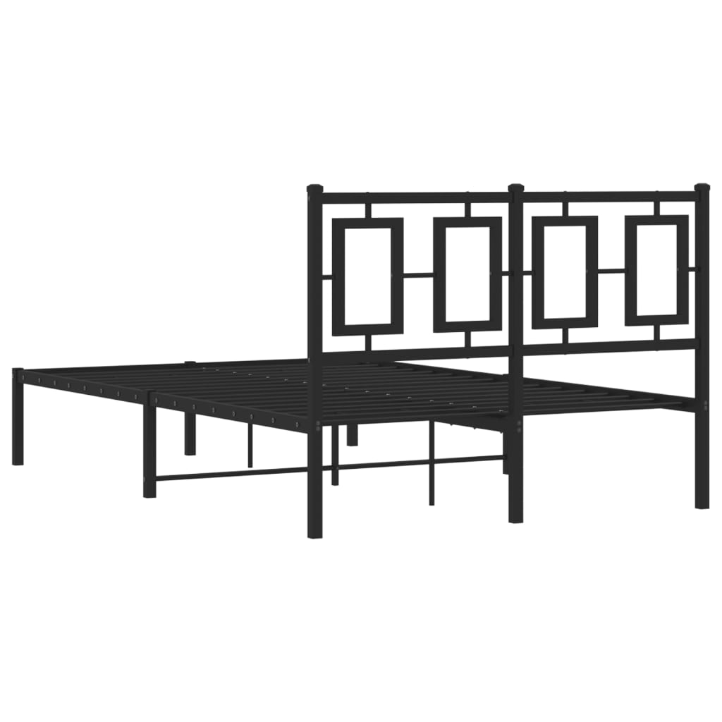 Bettgestell mit Kopf- und Fußteil Metall Weiß 180x200 cm