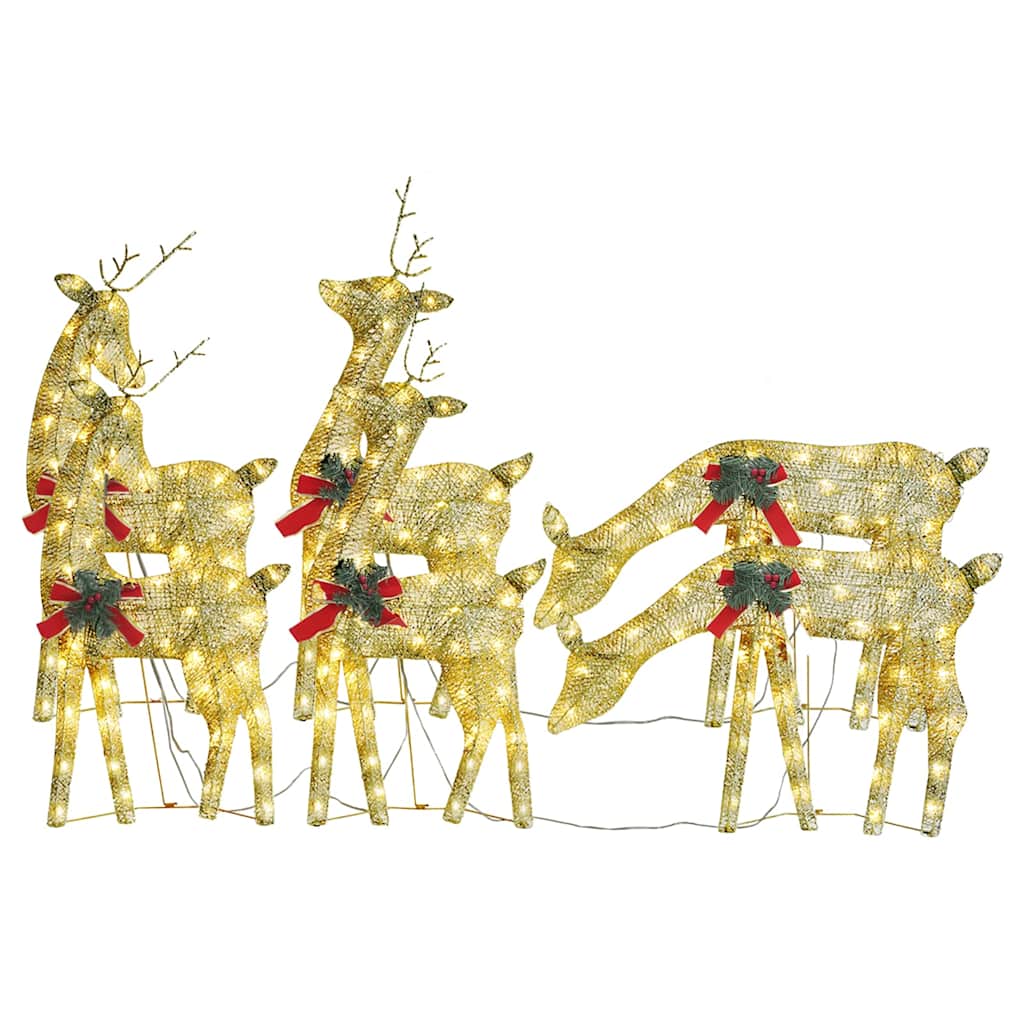 Weihnachtsdeko LED Rentiere 270x7x90 cm Golden Warmweiß