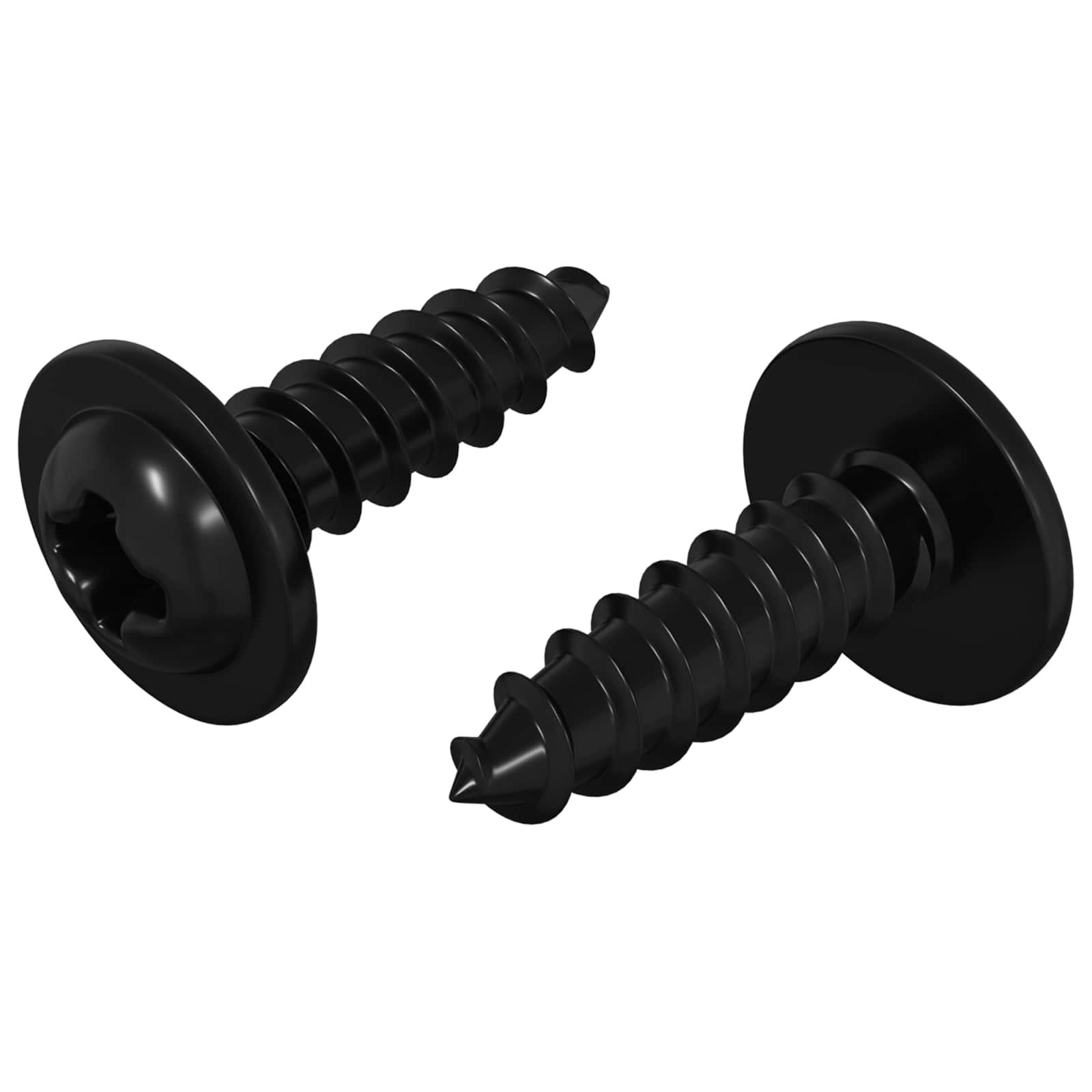 Selbstschneidender Nagel 2 pcs Schwarz 3,5 x 12 mm Eisen