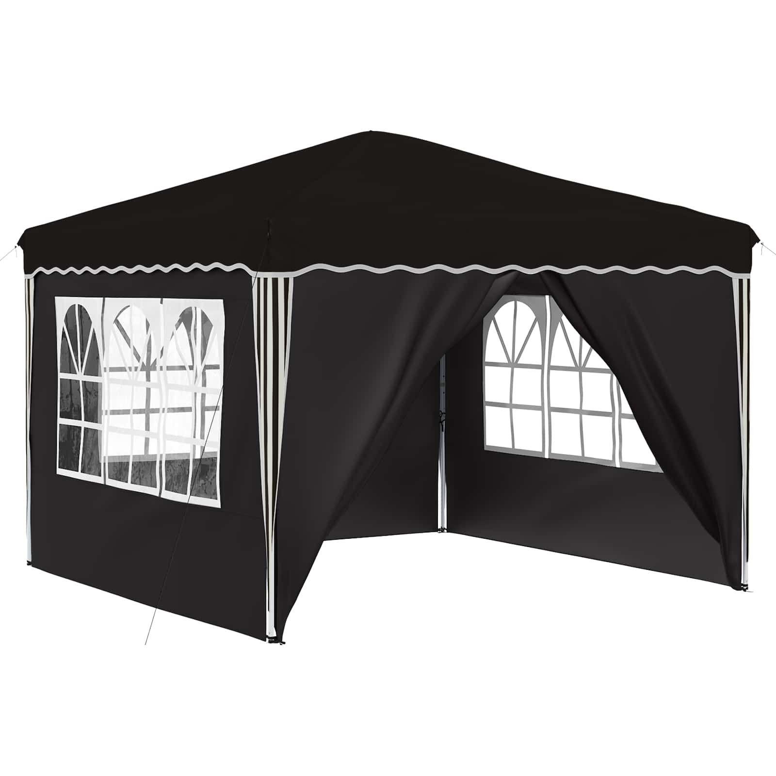Pop-up Partyzelt 288 x 288 x 245 cm Creme Oxford-Stoff
