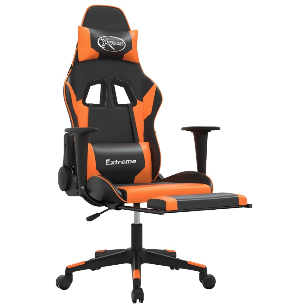 Gaming-Stuhl mit Massagefunktion Schwarz und Blau Kunstleder
