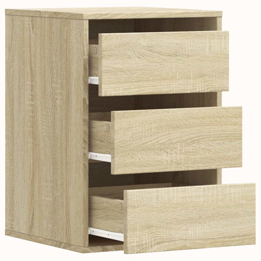Schubladenschrank Schwarz Eichen-Optik 41 x 40 x 58 cm