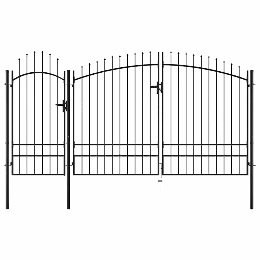 Gartentor Woerden Stahl 1x4 m Schwarz