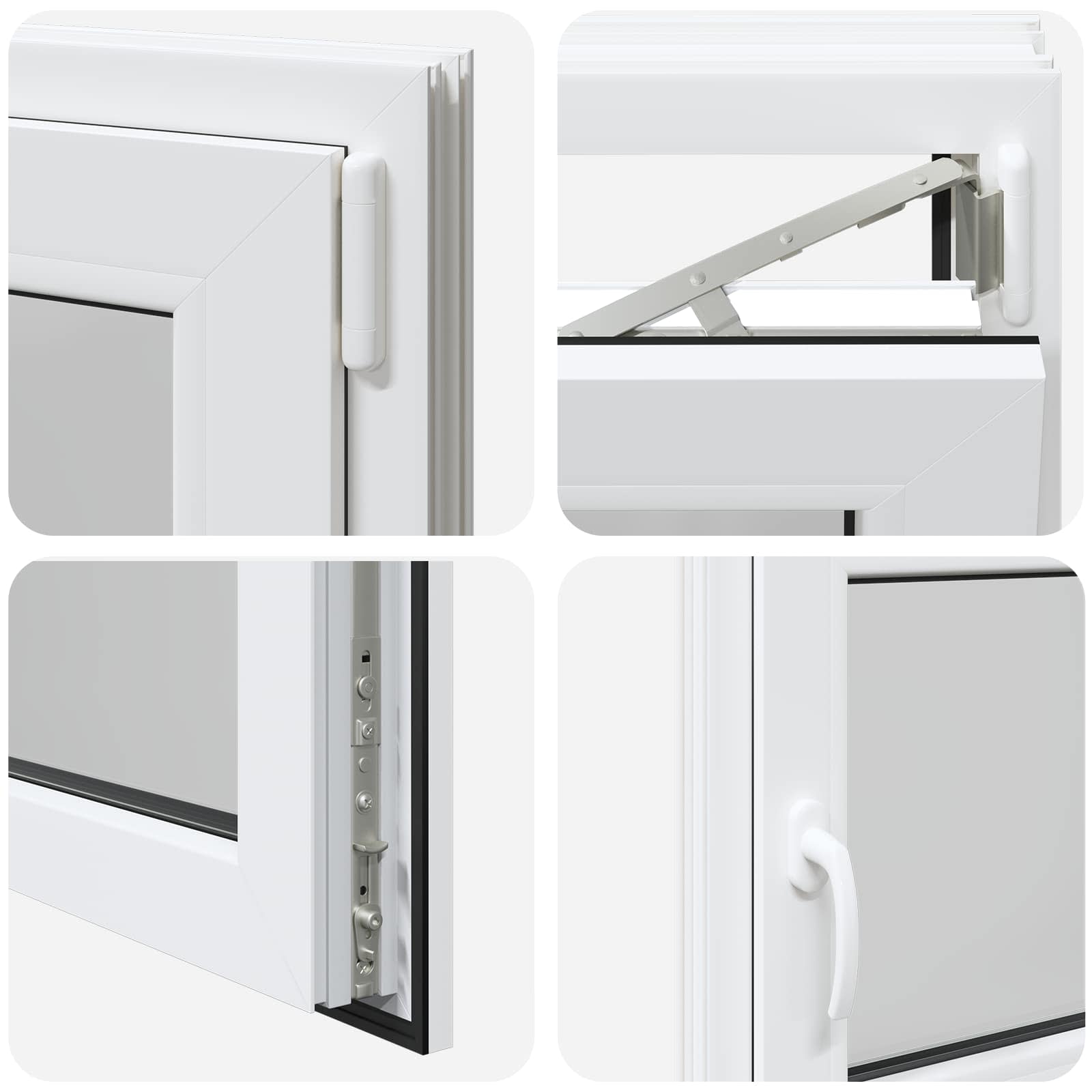 Kellerfenster RISOR 50 x 50 cm PVC und Glas Weiß