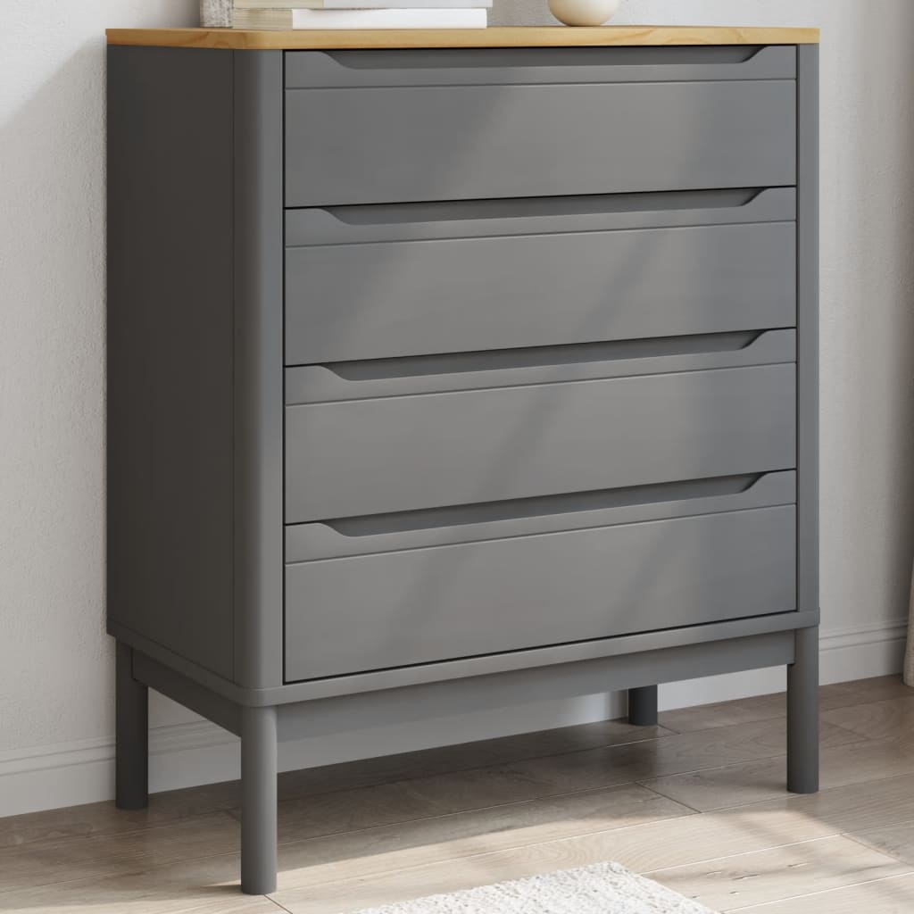 Kommode FLORO Wachsbraun Massivholz Kiefer