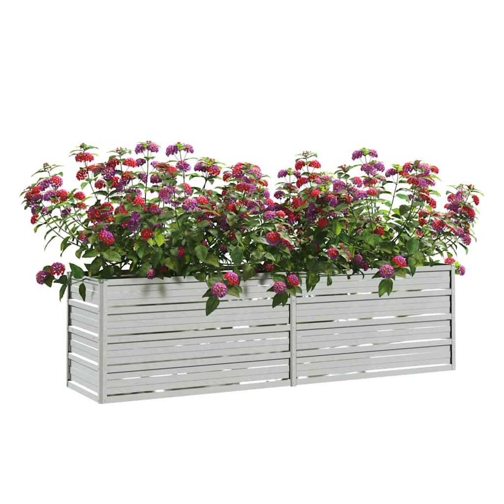 Garten-Hochbeet 160x80x77 cm Verzinkter Stahl Silbern