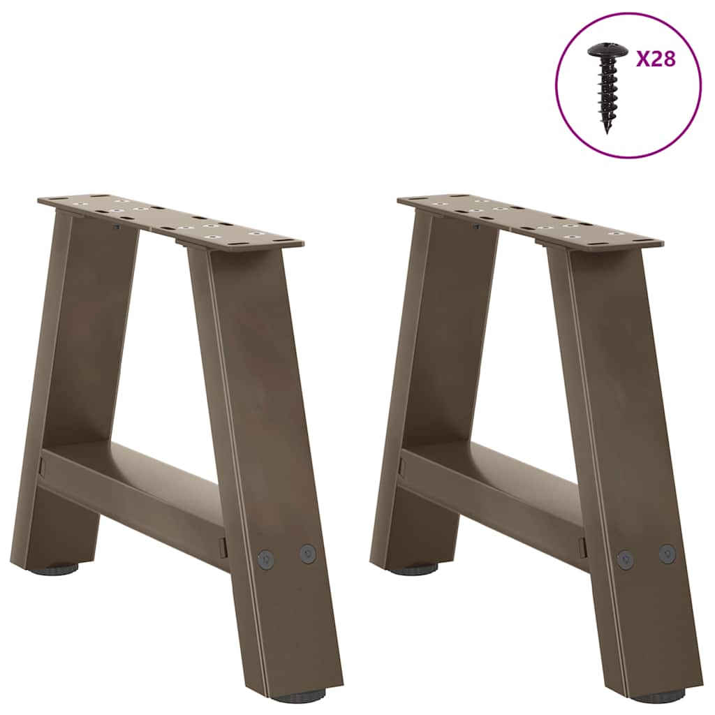 Couchtischbeine A-Form 2 Stk. 30x(30-31) cm Stahl