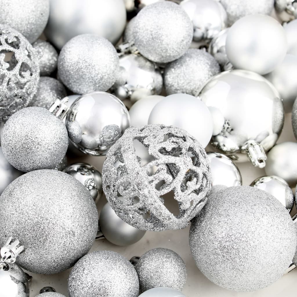 100-tlg. Weihnachtskugel-Set Weiß