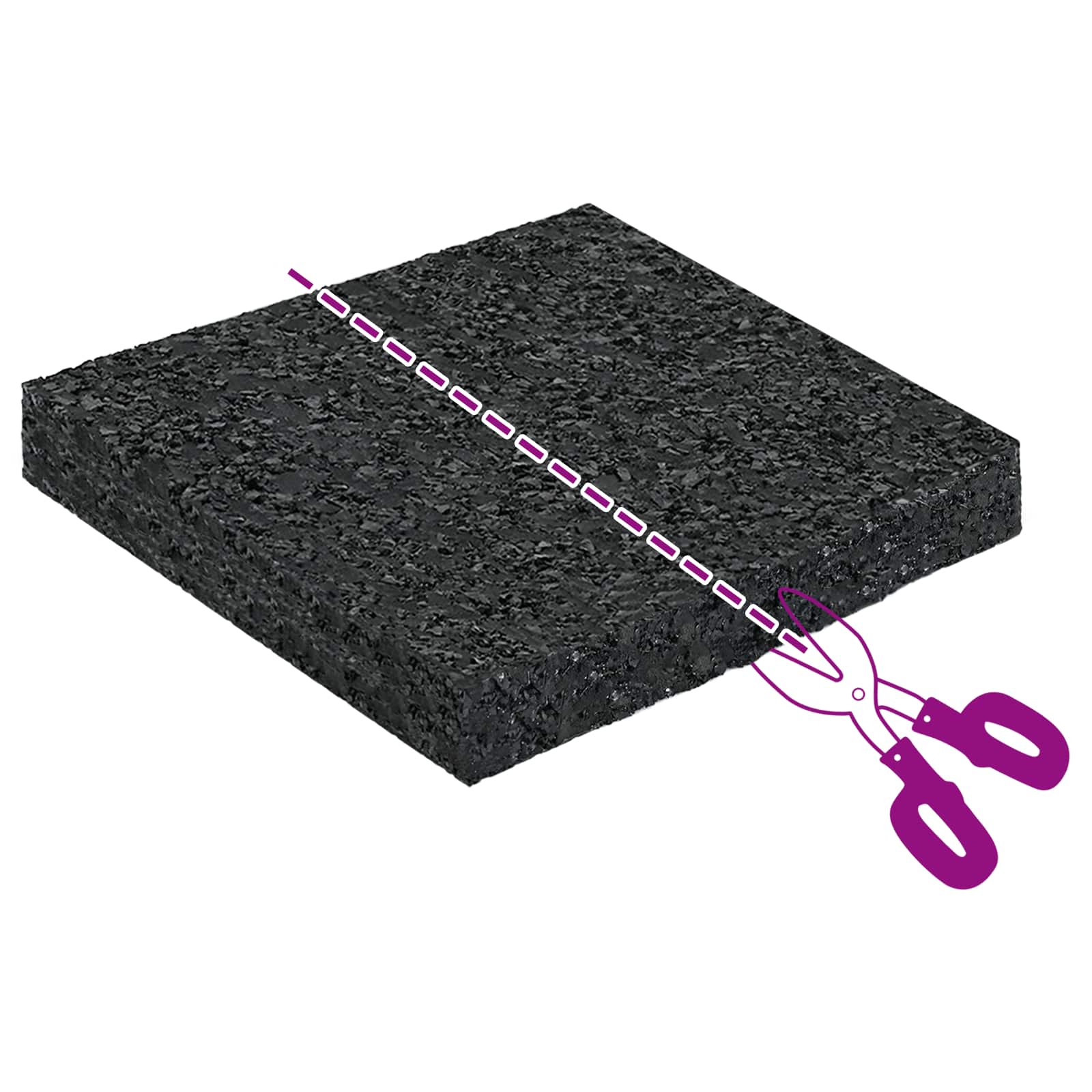 Gummigranulat-Patiopad Schwarz 6 x 9 x 0,3 cm Gummi