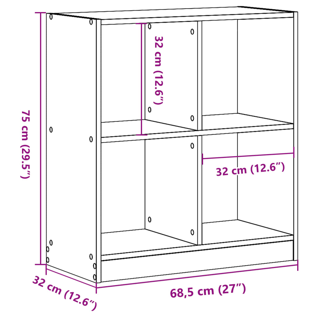 Bücherregal Weiß 102x32x108 cm Holzwerkstoff