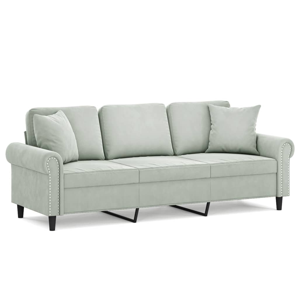 2-Sitzer-Sofa mit Zierkissen Dunkelgrün 120 cm Samt