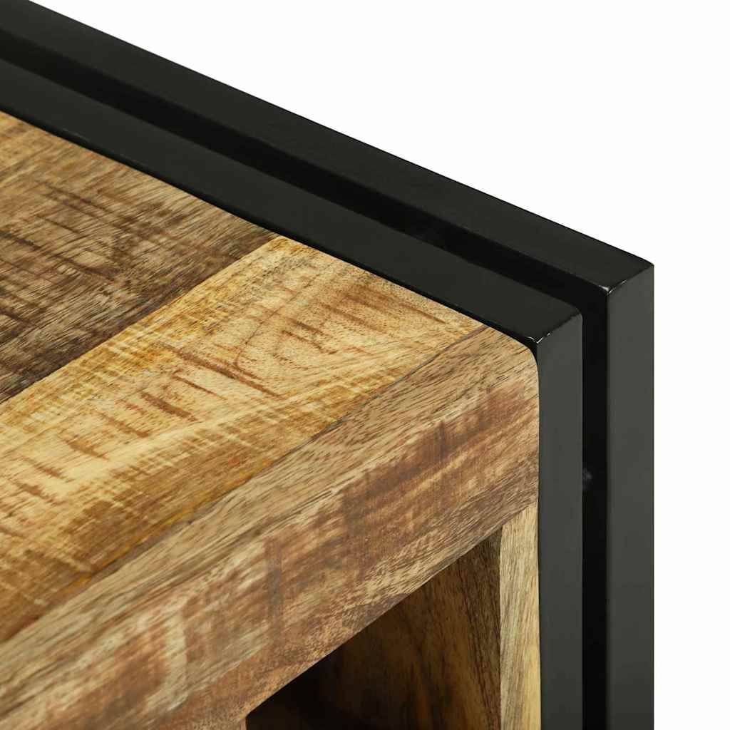 Weinregal Braun und Schwarz 35 x 35 x 39 cm Massivholz Mango