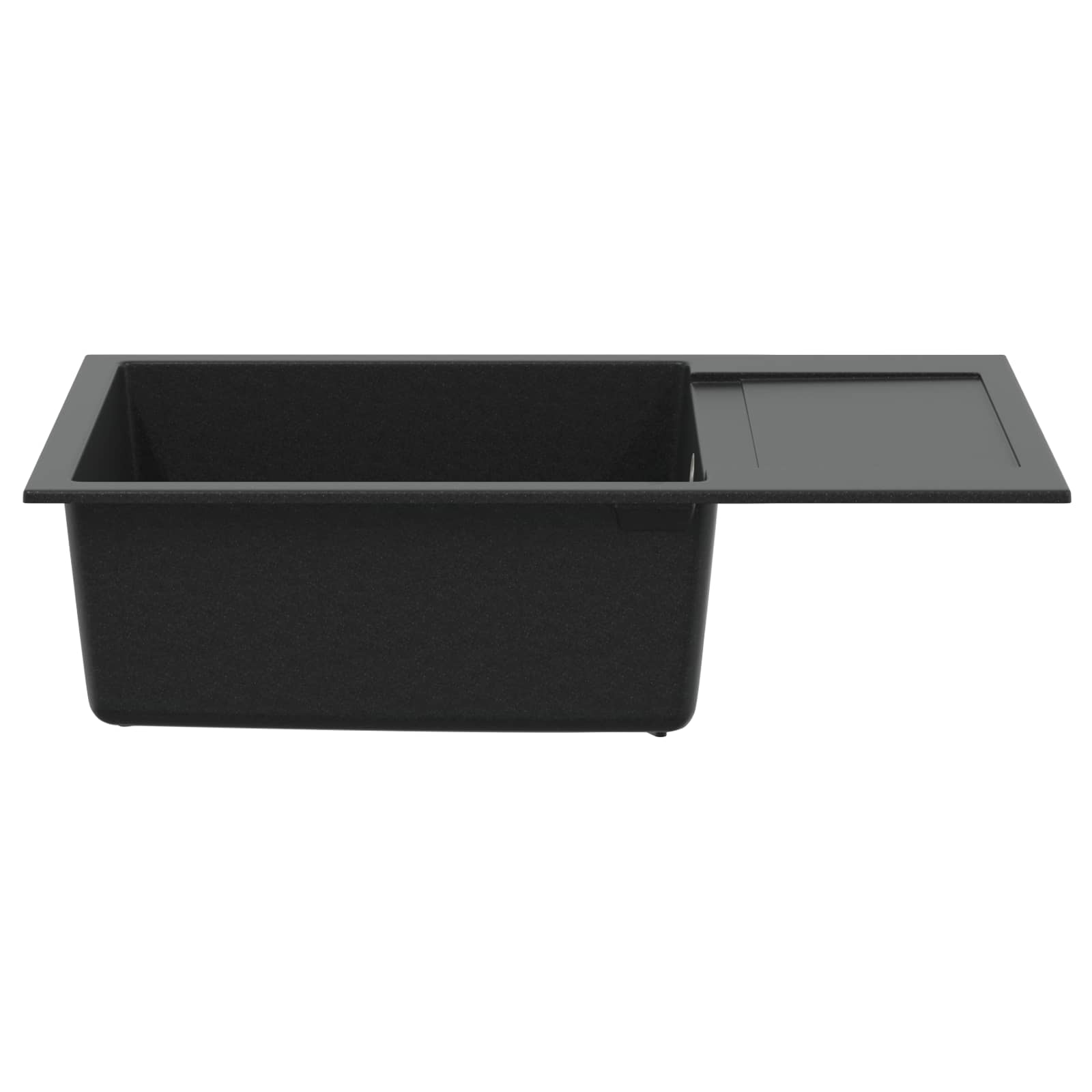 Granitspüle Einzelbecken Schwarz