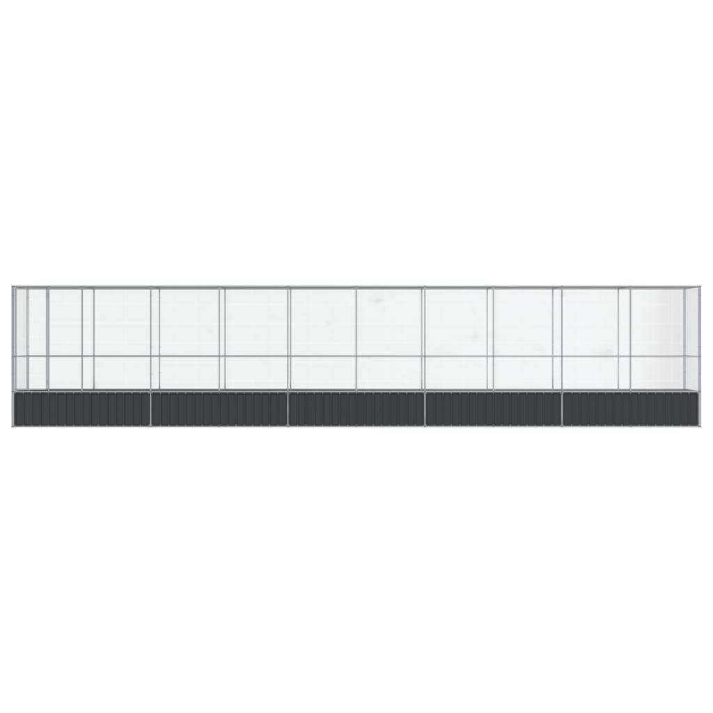 Voliere Silbern 210,5x107x212 cm Stahl