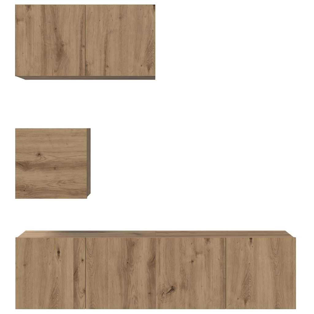 4-tlg. TV-Schrank-Set Weiß Holzwerkstoff