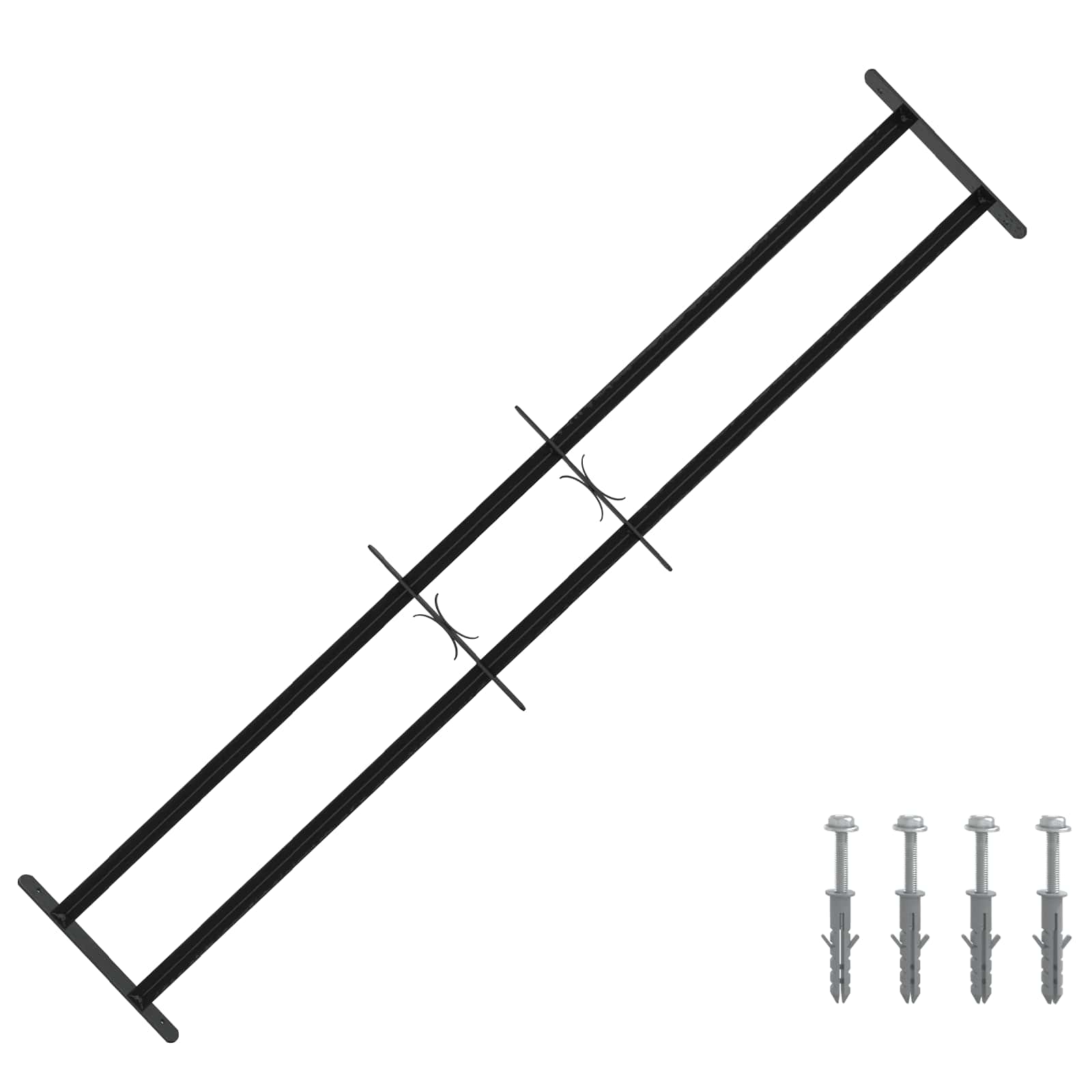 Fenstergitter 76 x 30 cm Pulverbeschichteter Stahl Schwarz