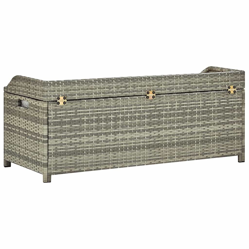 Bank mit Stauraum Schwarz 100x50x52 cm Poly Rattan Akazienholz