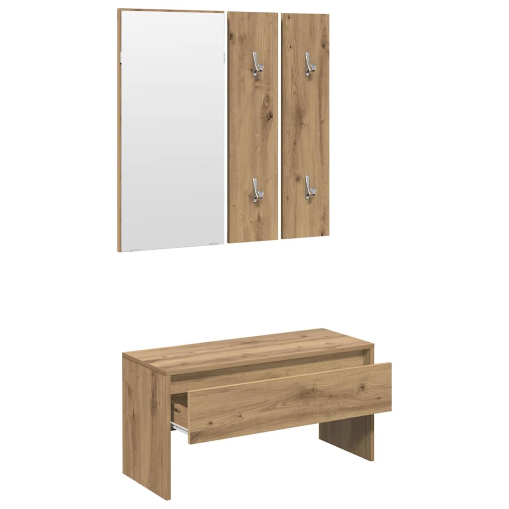 Garderoben-Set Weiß Holzwerkstoff