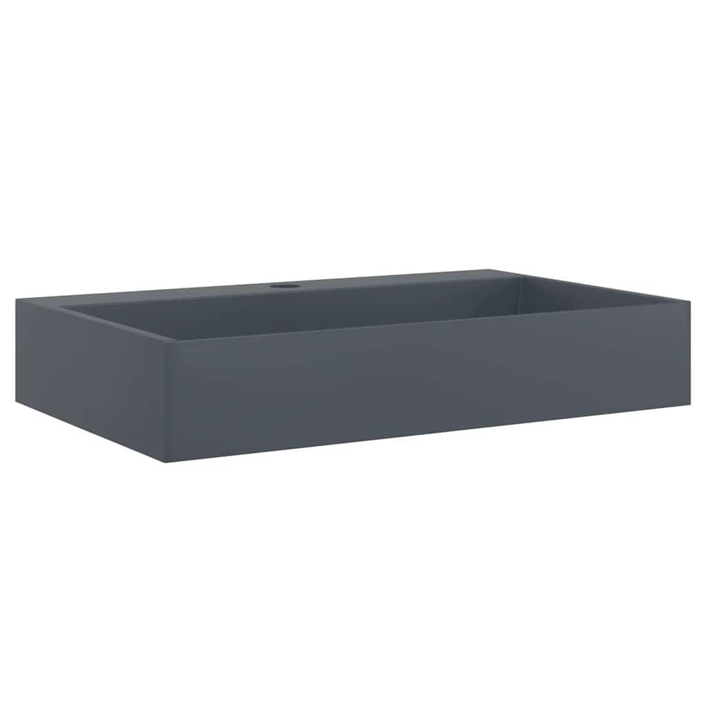 Waschbecken 60x38x11 cm Mineralguss/Marmorguss Mattschwarz