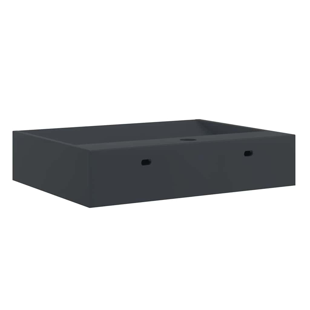 Waschbecken 60x38x11 cm Mineralguss/Marmorguss Mattschwarz