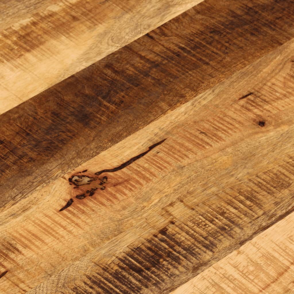 Tischplatte Ø 40x2,5 cm Rund Raues Massives Mangoholz