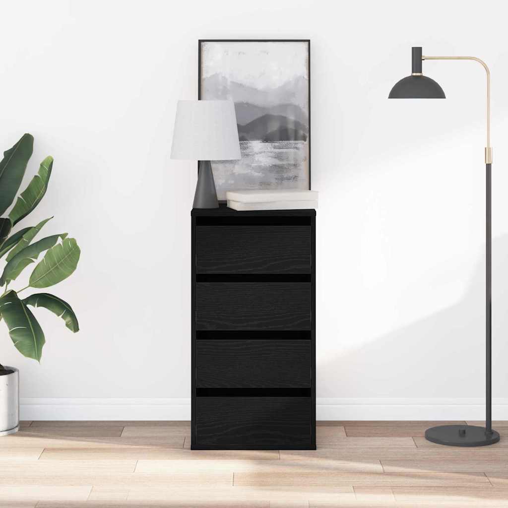Schubladenschrank Schwarz Eichen-Optik 41 x 40 x 58 cm