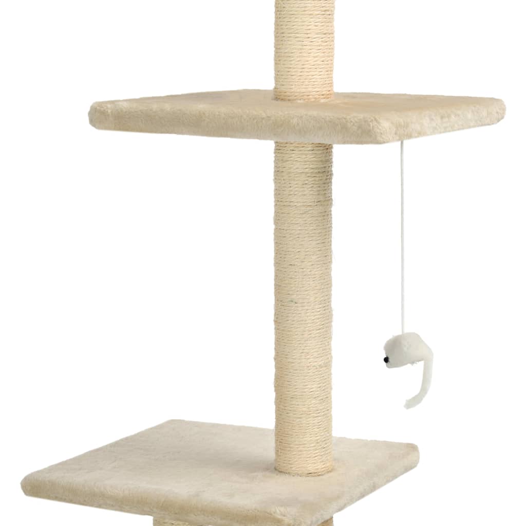 Katzenbaum mit Sisal-Kratzsäulen 260 cm Grau