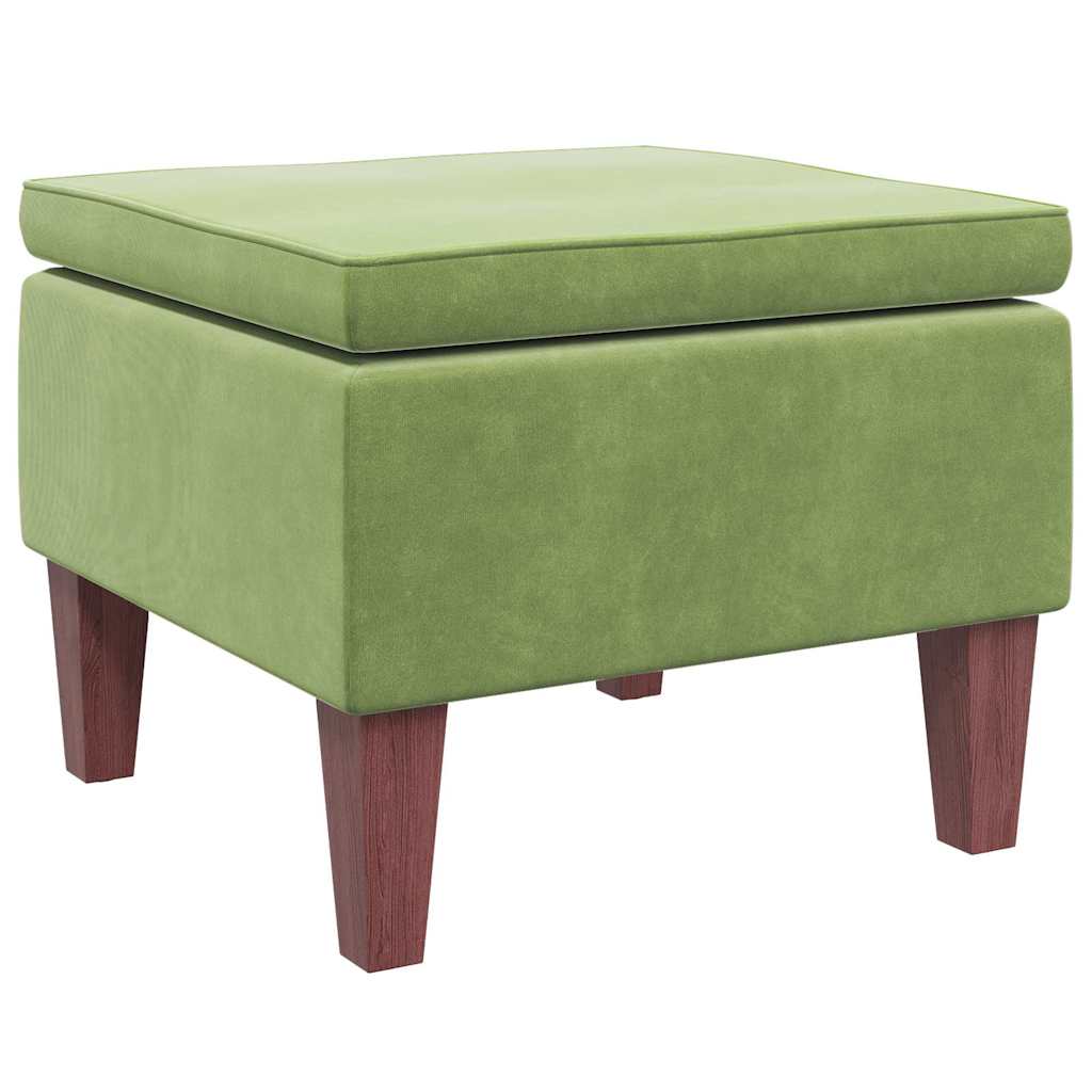 Hocker mit Holzbeinen Dunkelgrau Samt