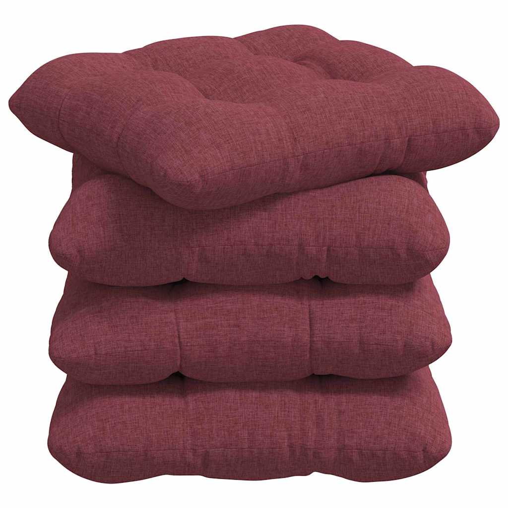 Sitzkissen 4 pcs Hellgrau 40 x 40 x 12 cm Stoff