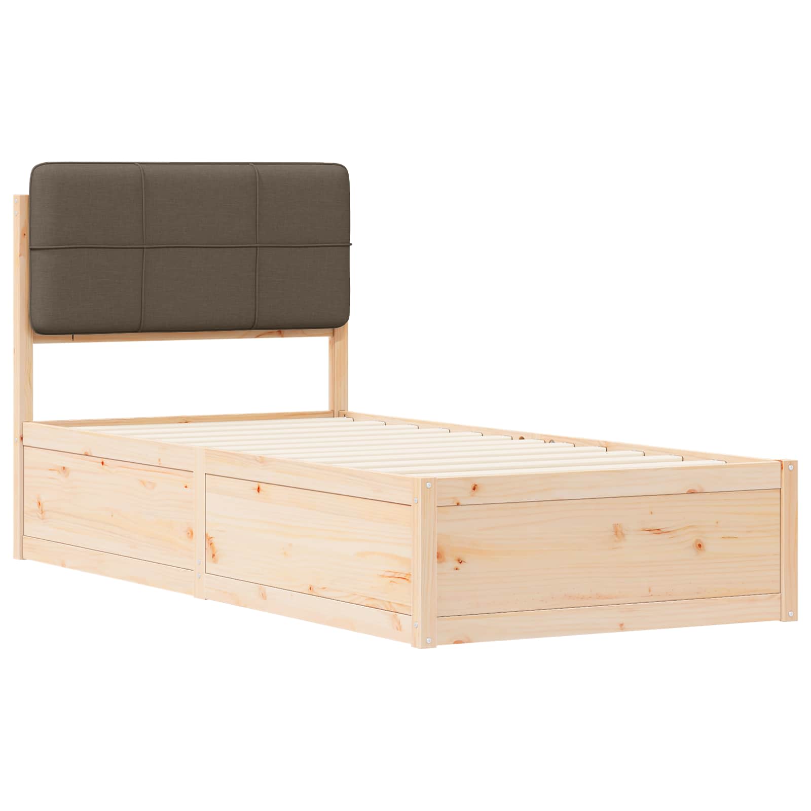 Bettgestell mit gepolstertem Kopfteil Hellgrau 200 x 200 cm