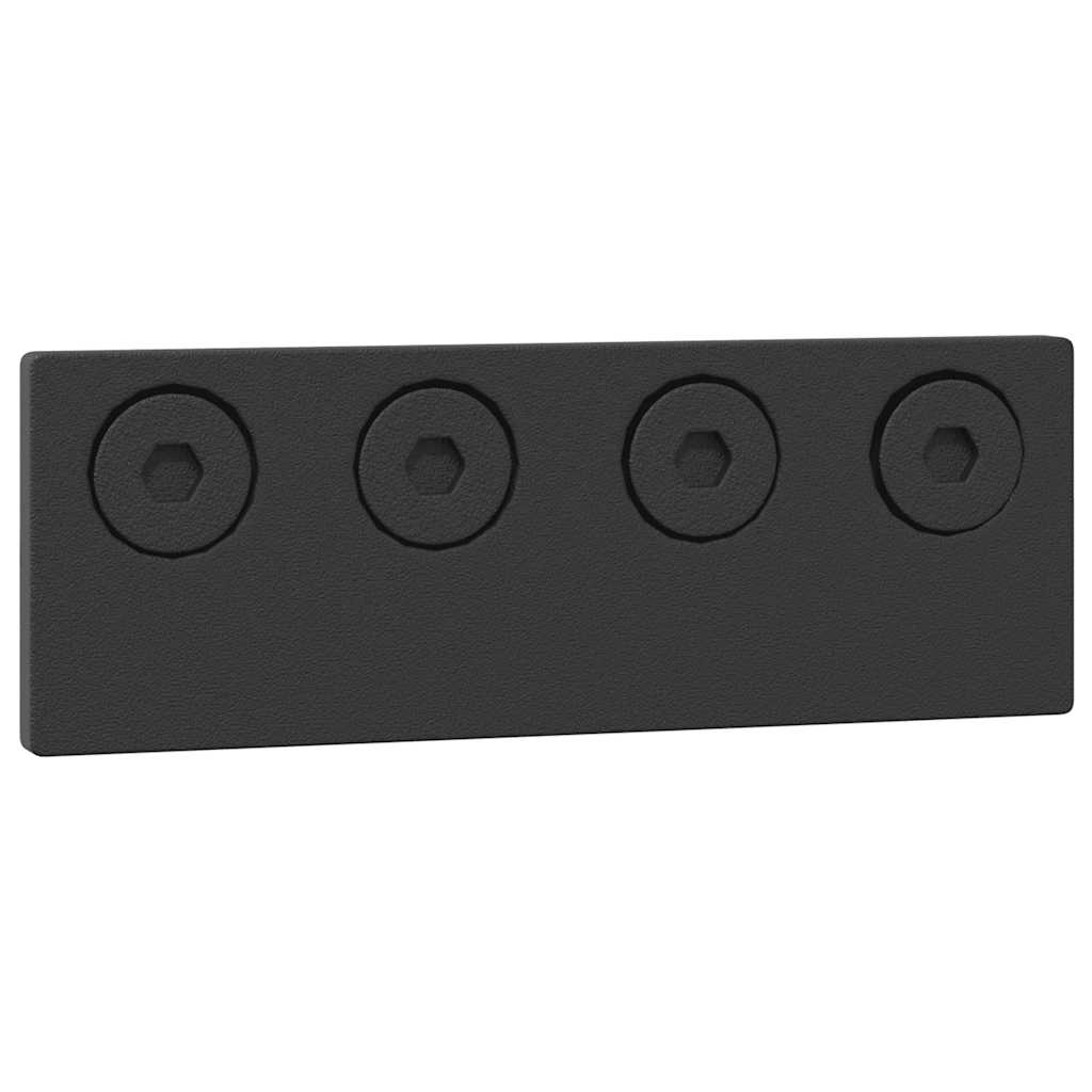 Schiebetürbeschlag-Set 366 cm Stahl Schwarz