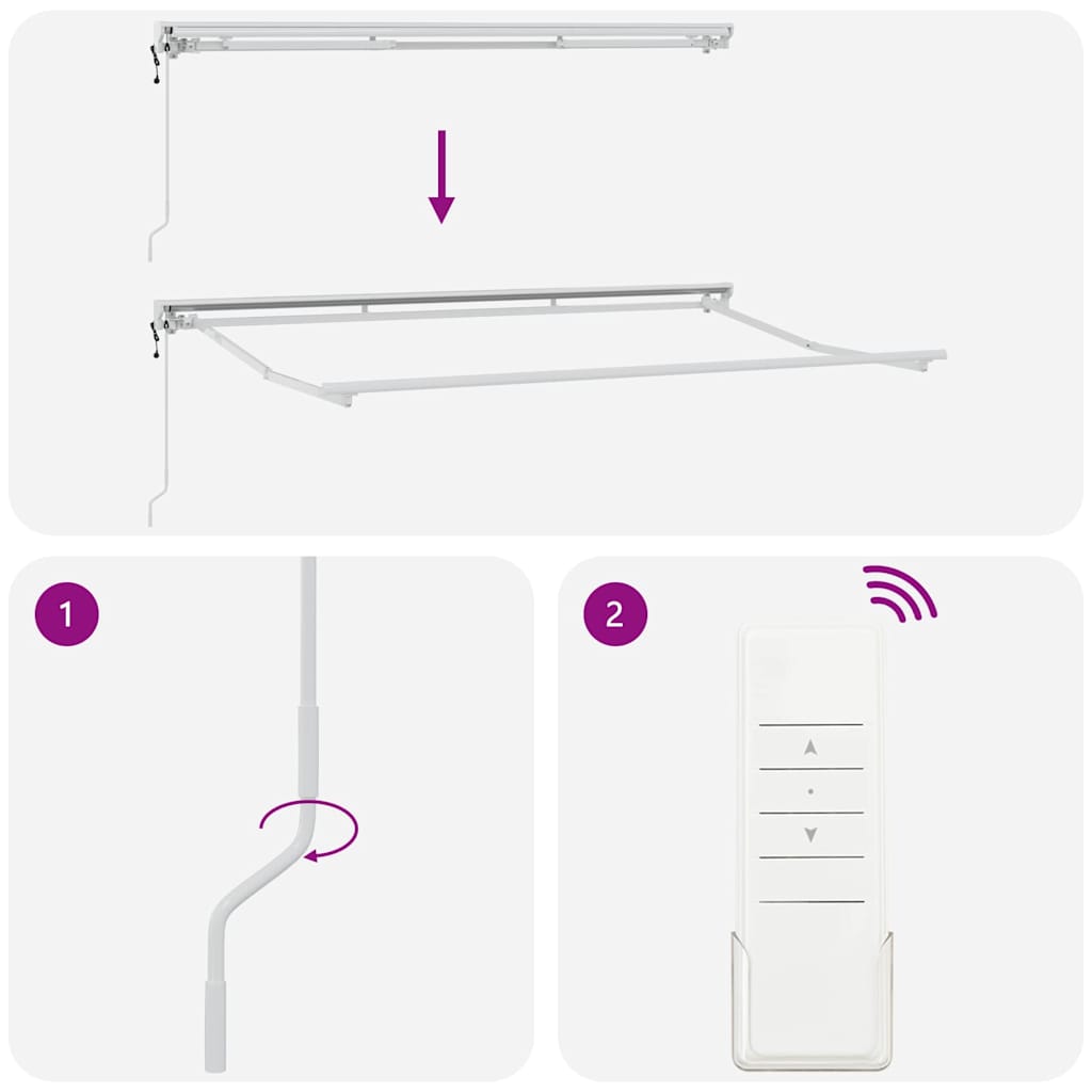 Markisenrahmen Verstellbar Weiß 2,5 x 2 m Stahl
