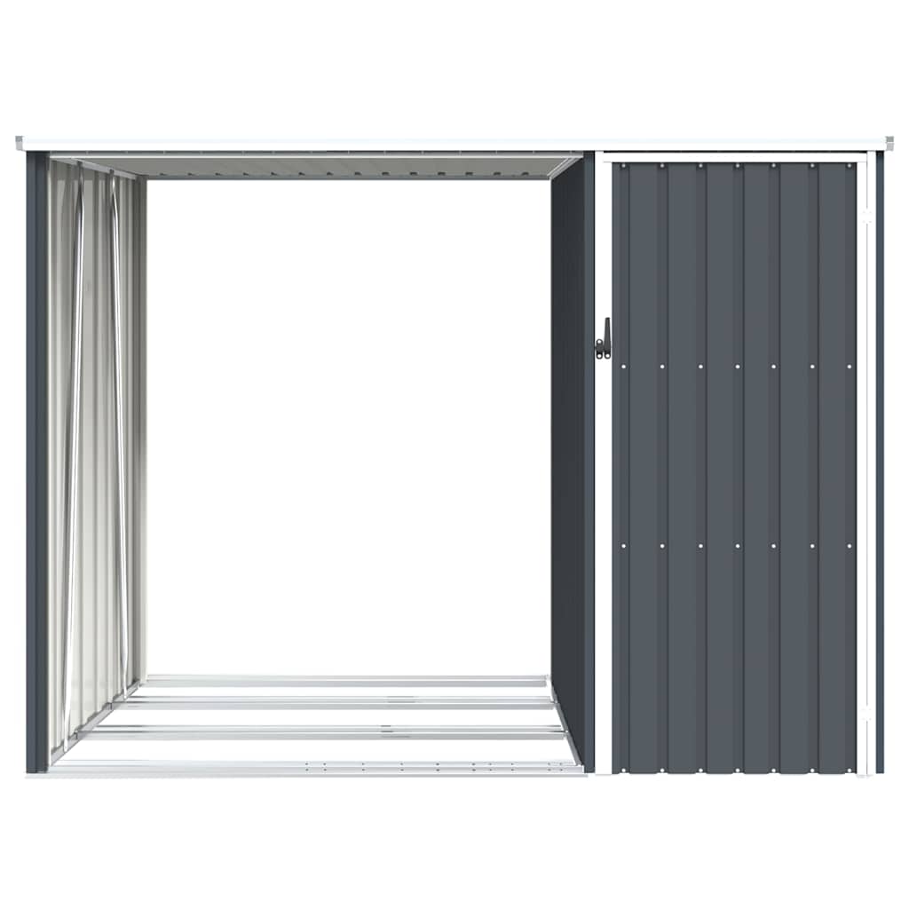 Garten Brennholzlager Grün 245x98x159 cm Verzinkter Stahl