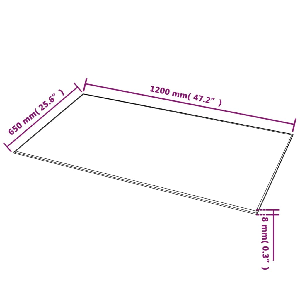 Tischplatte aus gehärtetem Glas quadratisch 700x700 mm