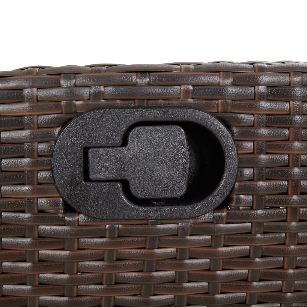 Gartensessel Verstellbar mit Kissen Schwarz Poly Rattan