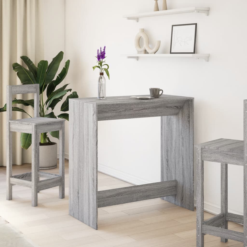 Bartisch Schwarz Eichen-Optik 102 x 50 x 103,5 cm Holzwerkstoff