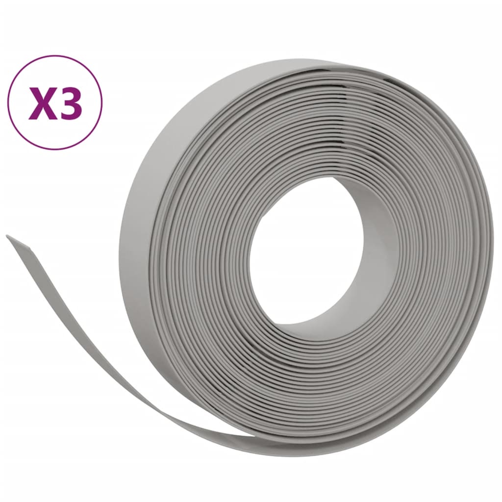 Gartenumrandung 25 m 10 cm PE Grau