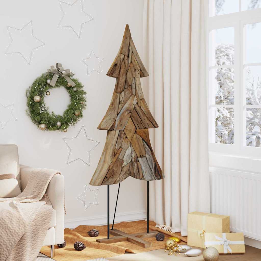 Weihnachtsbaum mit Ständer Braun 90 cm Massivholz Teak