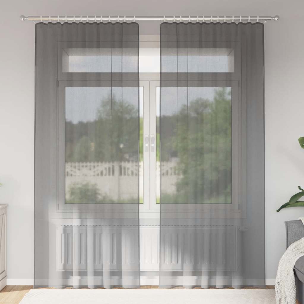 Voile Vorhänge mit Ösen 2 Stk. Apfelgrün 140x140 cm